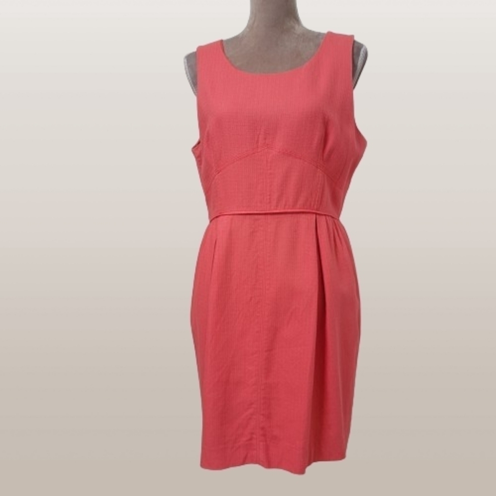J Crew Size 14 Coral Sleeveless Dress, Excellent Used Condition